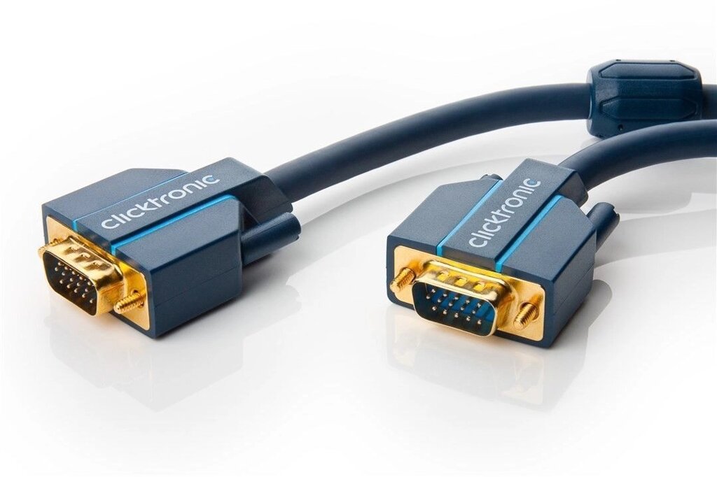 Кабель монітора-сигнальний ClickTronic VGA HD15 M/M 20.0m Casual D=8.0mm Oxygen 128xWire синій (75.07.0358) від компанії інтернет-магазин "БИТПРОМТОРГ" - фото 1