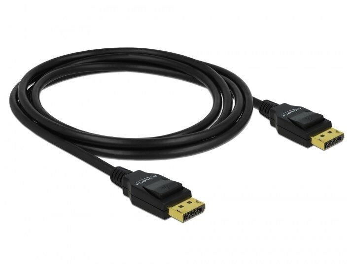 Кабель монітора-сигнальний Delock DisplayPort M/M  2.0m v1.2 4K@60Hz 20pin 3xS D=6.0m чорний (70.08.2585) від компанії інтернет-магазин "БИТПРОМТОРГ" - фото 1