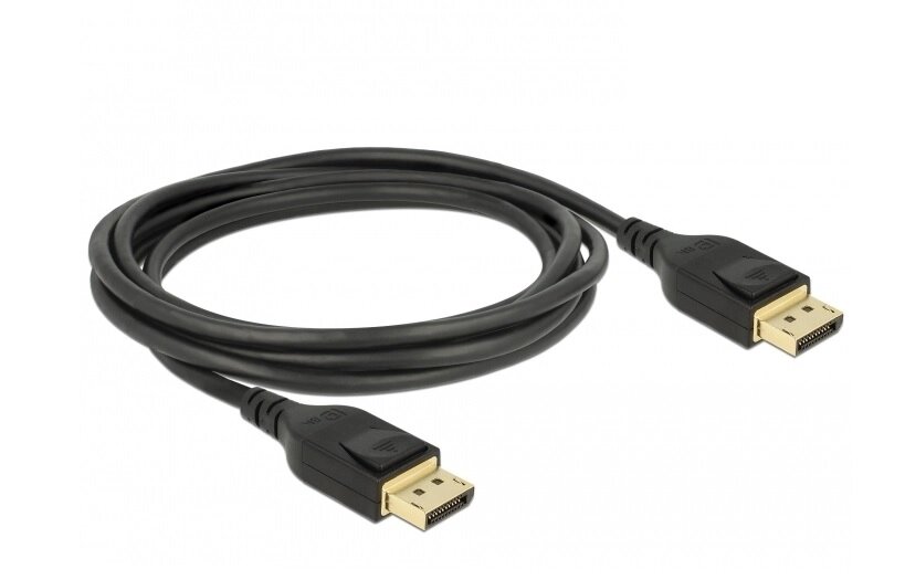 Кабель монітора-сигнальний Delock DisplayPort M/M  2.0m v1.4 8K@60Hz 19pin D=4.5mm Sert. чорний (70.08.5660) від компанії інтернет-магазин "БИТПРОМТОРГ" - фото 1