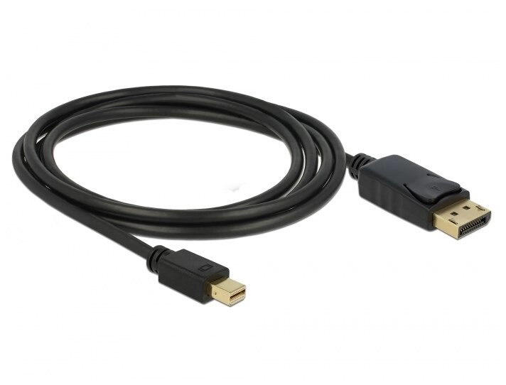 Кабель монітора-сигнальний Delock DisplayPort-mini M/M  2.0m v1.2 4K@60Hz 19p D=5.5mm Gold Cu чорний (70.08.2438) від компанії інтернет-магазин "БИТПРОМТОРГ" - фото 1