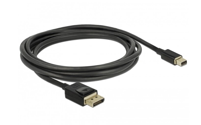 Кабель монітора-сигнальний Delock DisplayPort-mini M/M  2.0m v1.4 8K@60Hz 19p D=4.5mm Gold Cu чорний (70.08.4928) від компанії інтернет-магазин "БИТПРОМТОРГ" - фото 1