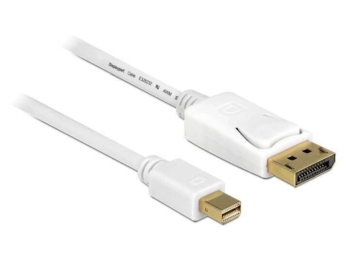 Кабель монітора-сигнальний Delock DisplayPort-mini M/M  5.0m v1.2 4K@60Hz D=6.0mm 19pin Cu білий (70.08.3484) від компанії інтернет-магазин "БИТПРОМТОРГ" - фото 1