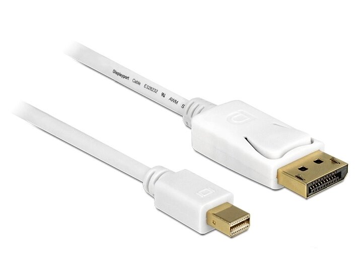 Кабель монітора-сигнальний Delock DisplayPort-mini M/M  7.0m v1.2 4K@60Hz 19p D=6.0mm Gold Cu білий (70.08.3485) від компанії інтернет-магазин "БИТПРОМТОРГ" - фото 1