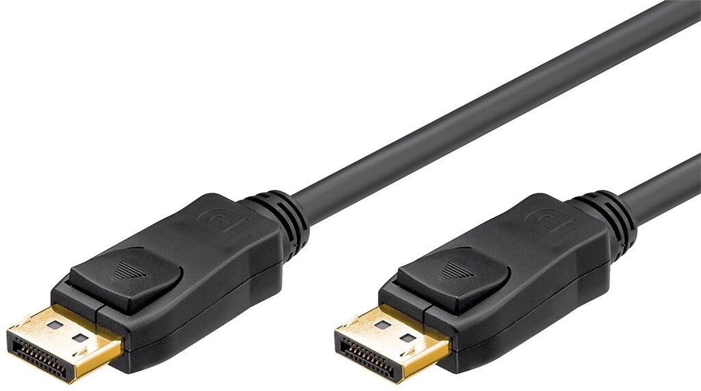 Кабель монітора-сигнальний Goobay DisplayPort M/M  1.0m v1.2 4K@60Hz 19pin 2xShield Gold чорний (75.06.8798) від компанії інтернет-магазин "БИТПРОМТОРГ" - фото 1