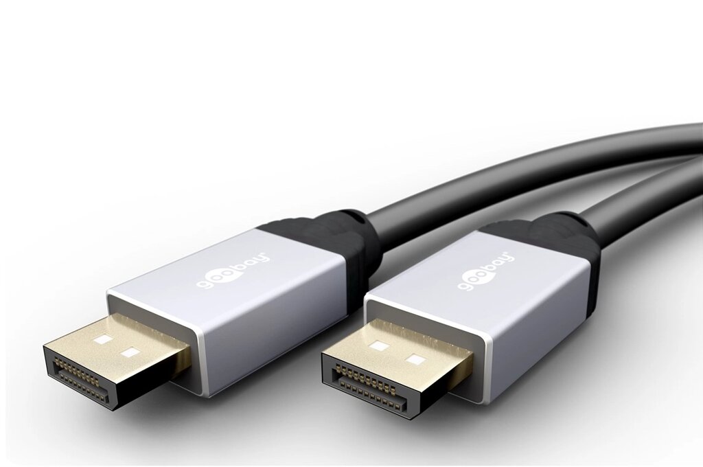 Кабель монітора-сигнальний Goobay DisplayPort M/M  1.5m v1.2 4K@60Hz 19p Metal Gold Plus чорний (75.07.2070) від компанії інтернет-магазин "БИТПРОМТОРГ" - фото 1