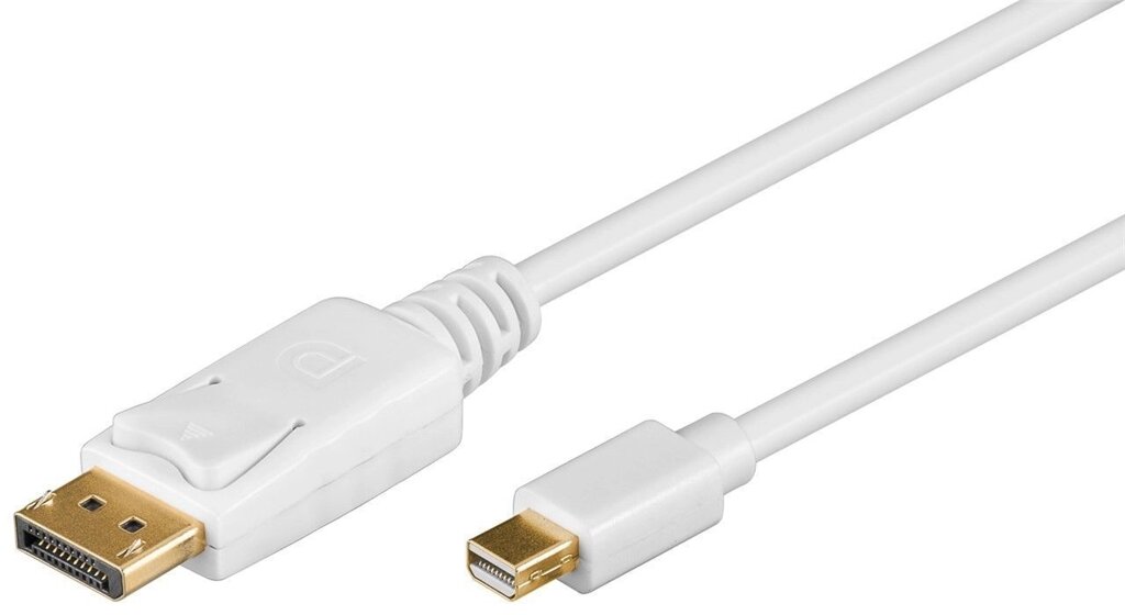 Кабель монітора-сигнальний Goobay DisplayPort-mini M/M  1.0m v1.2 4K@60Hz D=4.8mm Gold білий (75.03.2858) від компанії інтернет-магазин "БИТПРОМТОРГ" - фото 1