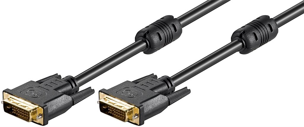 Кабель монітора-сигнальний Goobay DVI M/M 10.0m 24+1 D=8.0mm Ferrite 2xS Gold Сu чорний (75.09.3109) від компанії інтернет-магазин "БИТПРОМТОРГ" - фото 1