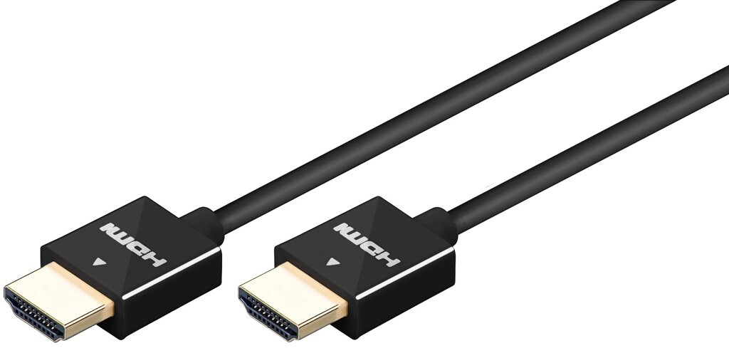 Кабель монітора-сигнальний Goobay HDMI M/M  1.0m HS+HEC+ARC 4K@30Hz D=4.0mm Slim чорний (75.05.5102) від компанії інтернет-магазин "БИТПРОМТОРГ" - фото 1