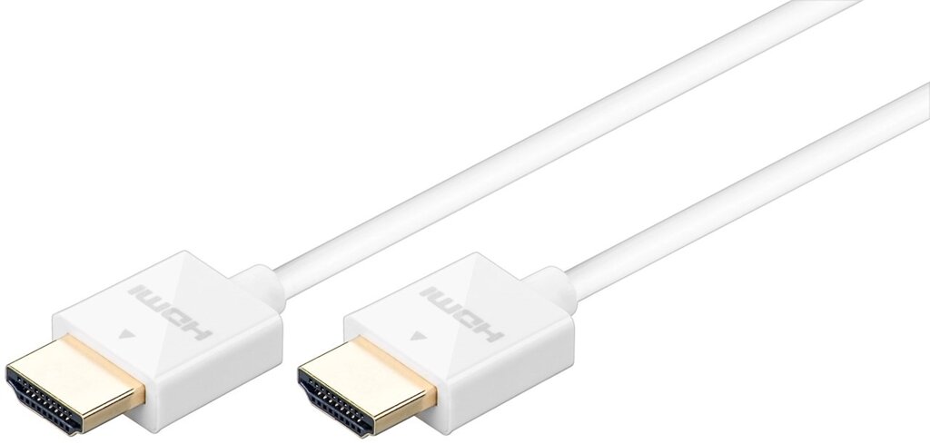 Кабель монітора-сигнальний Goobay HDMI M/M  1.5m HS+HEC+ARC 4K@30Hz D=4.0mm Slim білий (75.05.5105) від компанії інтернет-магазин "БИТПРОМТОРГ" - фото 1