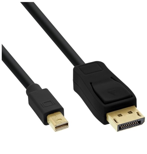 Кабель монітора-сигнальний InLine DisplayPort-mini M/M  0.5m v1.2 4K@60Hz D=5.5mm Gold Cu чорний (77. S1.7136) від компанії інтернет-магазин "БИТПРОМТОРГ" - фото 1