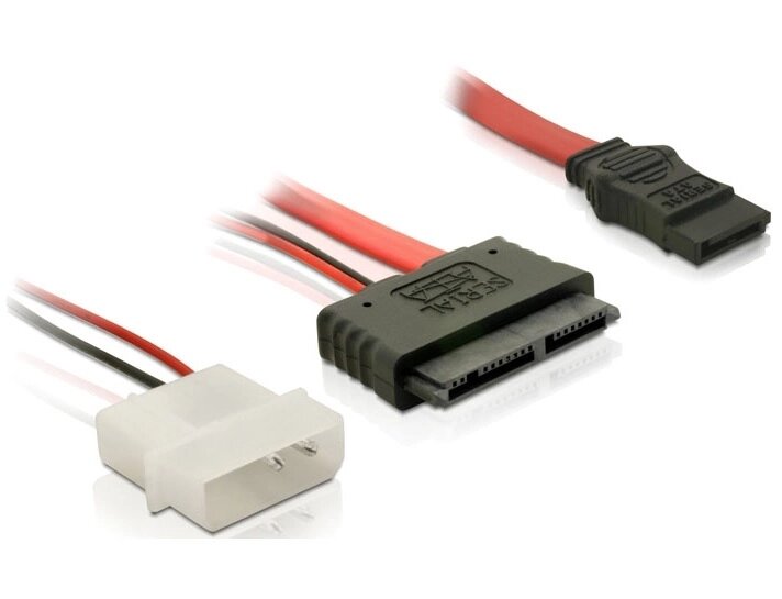 Кабель накопичувача Delock SATAmicro 16p-7p F/F +Molex 0.3m прямий 5V Gold різнобарвний (70.08.4384) від компанії інтернет-магазин "БИТПРОМТОРГ" - фото 1