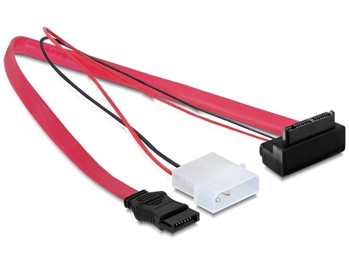 Кабель накопичувача Delock SATAmicro 16p-7p F/F +Molex 0.3m SATA-90°вниз різнобарвний (70.08.3090) від компанії інтернет-магазин "БИТПРОМТОРГ" - фото 1