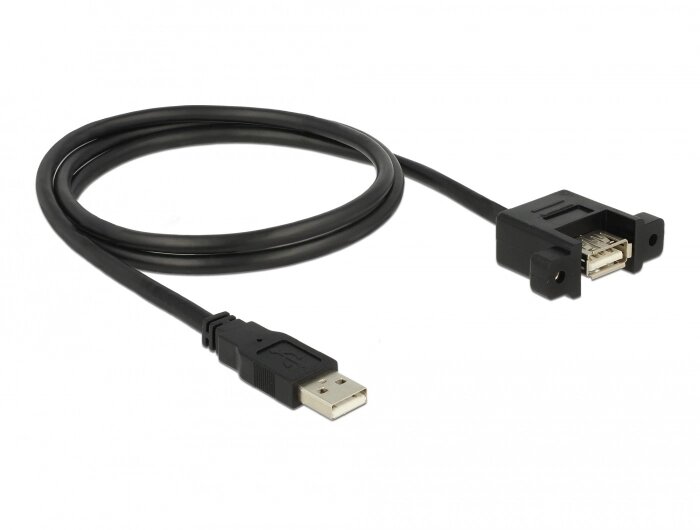 Кабель подовжувач Lucom USB2.0 A M/F 1.0m AWG28 PanelMount Gold Чорний (62.09.8358) від компанії інтернет-магазин "БИТПРОМТОРГ" - фото 1