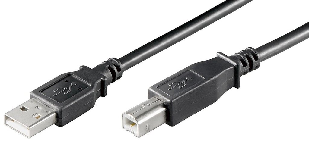 Кабель принтера Goobay USB2.0 A-B M/M  1.8m AWG24+28 2xShielded D=4.2mm Cu чорний (75.09.3596) від компанії інтернет-магазин "БИТПРОМТОРГ" - фото 1