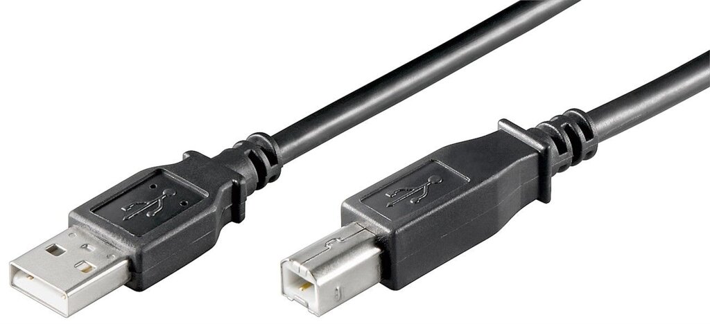 Кабель принтера Goobay USB2.0 A-B M/M  1.8m AWG28 2xShielded D=3.4mm Cu чорний (75.06.8900) від компанії інтернет-магазин "БИТПРОМТОРГ" - фото 1