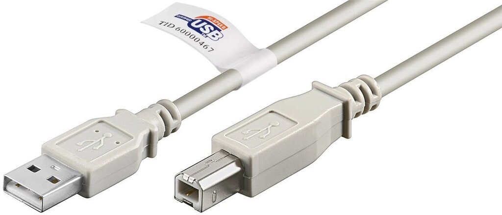 Кабель принтера Goobay USB2.0 A-B M/M  2.0m AWG24+28 2xShielded Cu Certif. сірий (75.05.0831) від компанії інтернет-магазин "БИТПРОМТОРГ" - фото 1