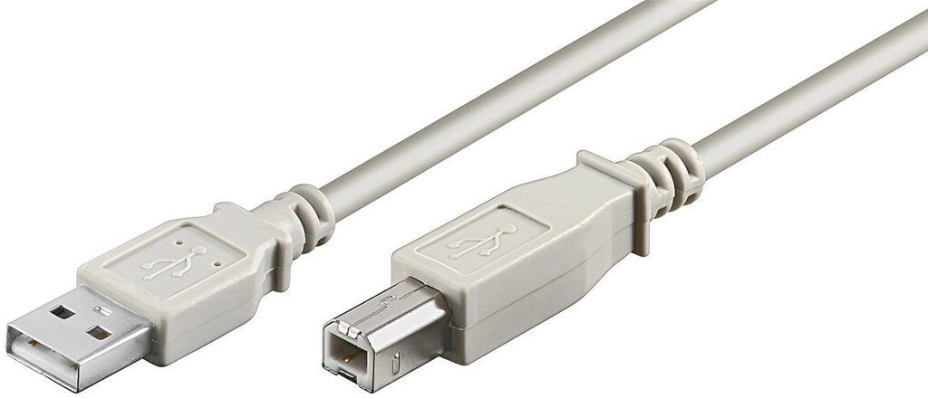 Кабель принтера Goobay USB2.0 A-B M/M  3.0m AWG28 2xShielded D=4.5mm Cu сірий (75.06.8713) від компанії інтернет-магазин "БИТПРОМТОРГ" - фото 1