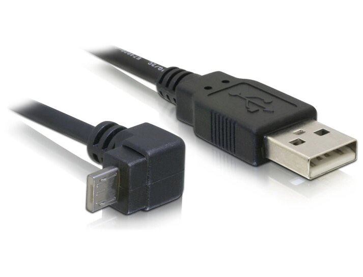 Кабель пристроїв Delock USB2.0 A-microA M/M  1.0m 90°вниз D=3.5mm чорний (70.08.2387) від компанії інтернет-магазин "БИТПРОМТОРГ" - фото 1