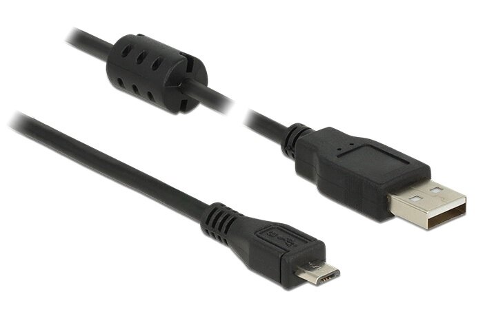 Кабель пристроїв Delock USB2.0 A-microB M/M  3.0m AWG24+28 +Ferrite чорний (70.08.4909) від компанії інтернет-магазин "БИТПРОМТОРГ" - фото 1