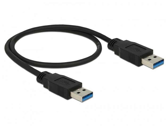 Кабель пристроїв Delock USB3.0 A M/M  0.5m AWG24+28 D=5.5mm Gold Cu чорний (70.08.5059) від компанії інтернет-магазин "БИТПРОМТОРГ" - фото 1