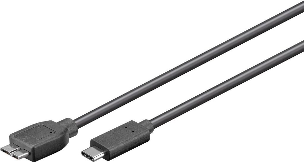 Кабель пристроїв Goobay USB Type-C-3.0microB M/M  1.0m (USB3.0) 2xShielded AWG26+28 Cu чорний (75.04.4766) від компанії інтернет-магазин "БИТПРОМТОРГ" - фото 1