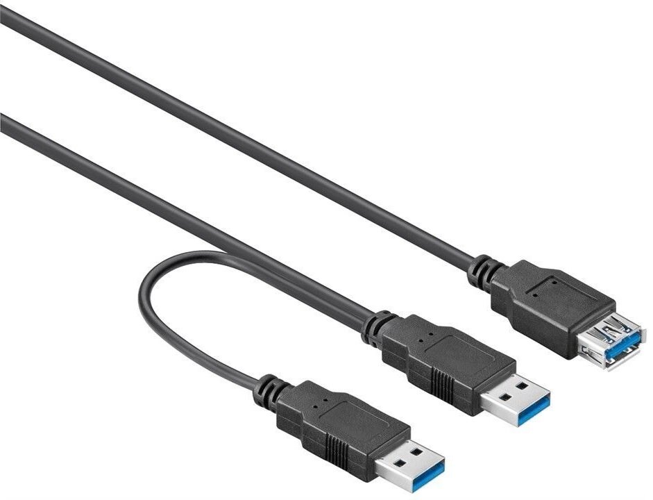 Кабель пристроїв Lucom USB3.0 A 1x2 F/M 0.3m Y-form AWG28 3xShielded Cu чорний (25.02.5042) від компанії інтернет-магазин "БИТПРОМТОРГ" - фото 1