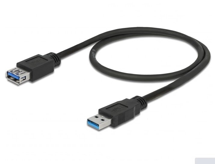 Кабель пристроїв-подовжувач Delock USB3.0 A M/F  0.5m AWG24+28 D=5.5mm 2xShielded Cu чорний (70.08.5053) від компанії інтернет-магазин "БИТПРОМТОРГ" - фото 1