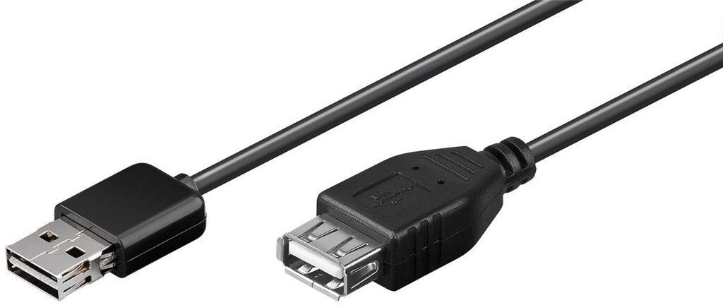 Кабель пристроїв-подовжувач Goobay USB2.0 A M/F  1.8m AWG28 EASY/M 2xShielded Cu чорний (75.06.9144) від компанії інтернет-магазин "БИТПРОМТОРГ" - фото 1