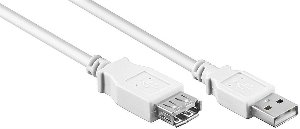 Кабель пристроїв-подовжувач Lucom USB2.0 A M/F  0.6m AWG24+28 2xShielded D=4.0mm Cu білий (25.02.5070) від компанії інтернет-магазин "БИТПРОМТОРГ" - фото 1