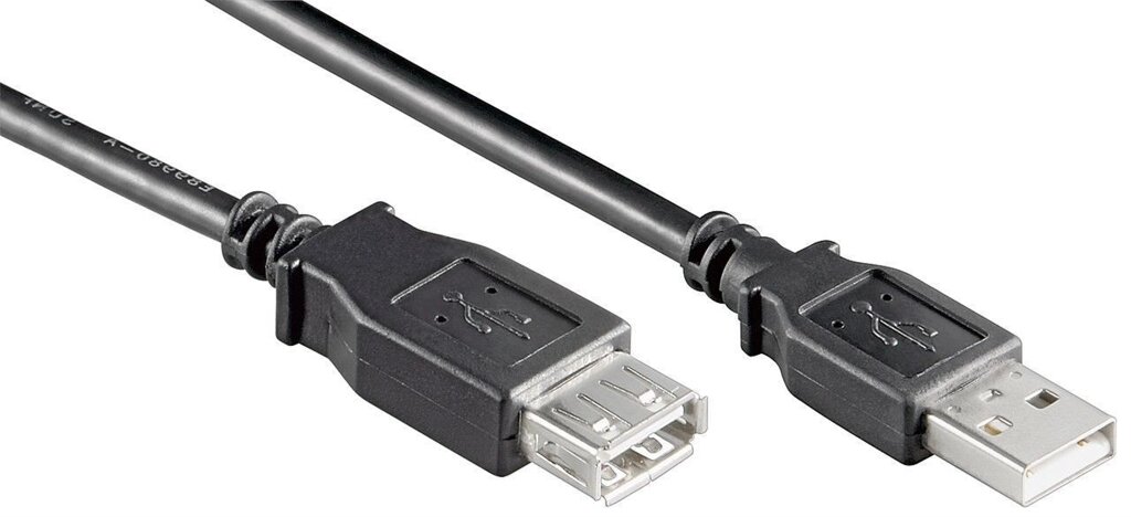 Кабель пристроїв-подовжувач Lucom USB2.0 A M/F  1.8m AWG24+28 2xShielded D=4.2mm Cu чорний (25.02.5005) від компанії інтернет-магазин "БИТПРОМТОРГ" - фото 1