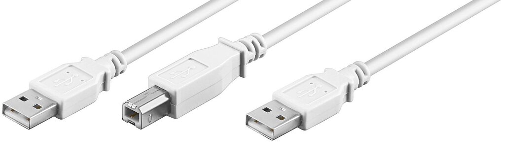 Кабель пристроїв Roline USB2.0 Ax2-B M/M (DualPower)  1.2m Power+Data Y-form білий (11.99.8970) від компанії інтернет-магазин "БИТПРОМТОРГ" - фото 1