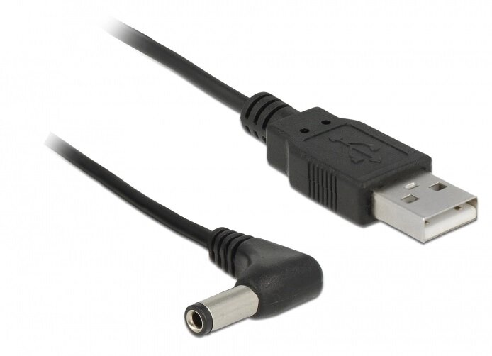 Кабель живлення пристроїв Delock USB2.0 A-Jack DC M/M 5.5x2.5mm Power 1.5m 90° Cu чорний (70.08.5588) від компанії інтернет-магазин "БИТПРОМТОРГ" - фото 1