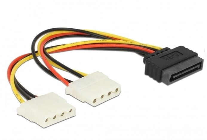 Кабель живлення внутрішній Delock MoleX-SATA 15p F/M (2xMolex) Y-form (70.06.5159) від компанії інтернет-магазин "БИТПРОМТОРГ" - фото 1