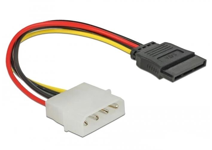 Кабель живлення внутрішній Delock MoleX-SATA 15p M/F 0.15m прямий 4pin (70.06.0100) від компанії інтернет-магазин "БИТПРОМТОРГ" - фото 1