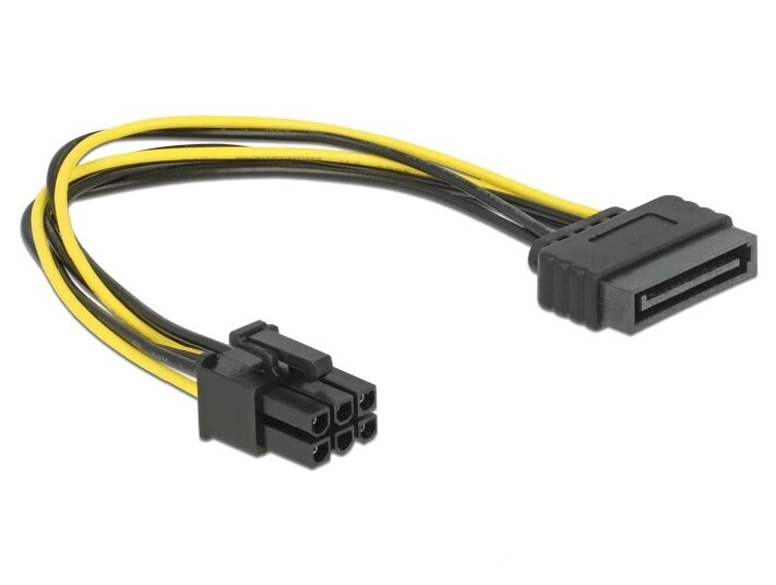 Кабель живлення внутрішній Delock PCIePower 6p-SATA 15p M/M 0.21m (70.08.2924) від компанії інтернет-магазин "БИТПРОМТОРГ" - фото 1