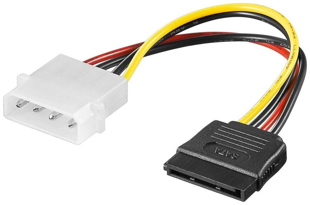 Кабель живлення внутрішній Goobay MoleX-SATA 15p M/F 0.15m прямий 4pin (75.05.0674) від компанії інтернет-магазин "БИТПРОМТОРГ" - фото 1