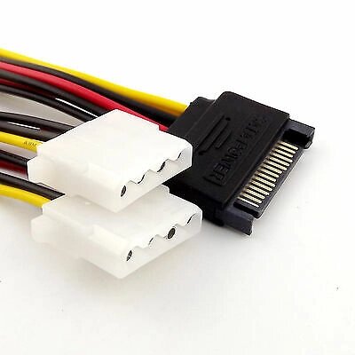 Кабель живлення внутрішній Lucom MoleX-SATA 15p F/M (2xMolex) (25.02.5179) від компанії інтернет-магазин "БИТПРОМТОРГ" - фото 1