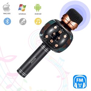 Караоке мікрофон з колонкою та FM радіо бездротовий вокальний портативний Bluetooth Wster Karaoke WS-2911 Камуфляж