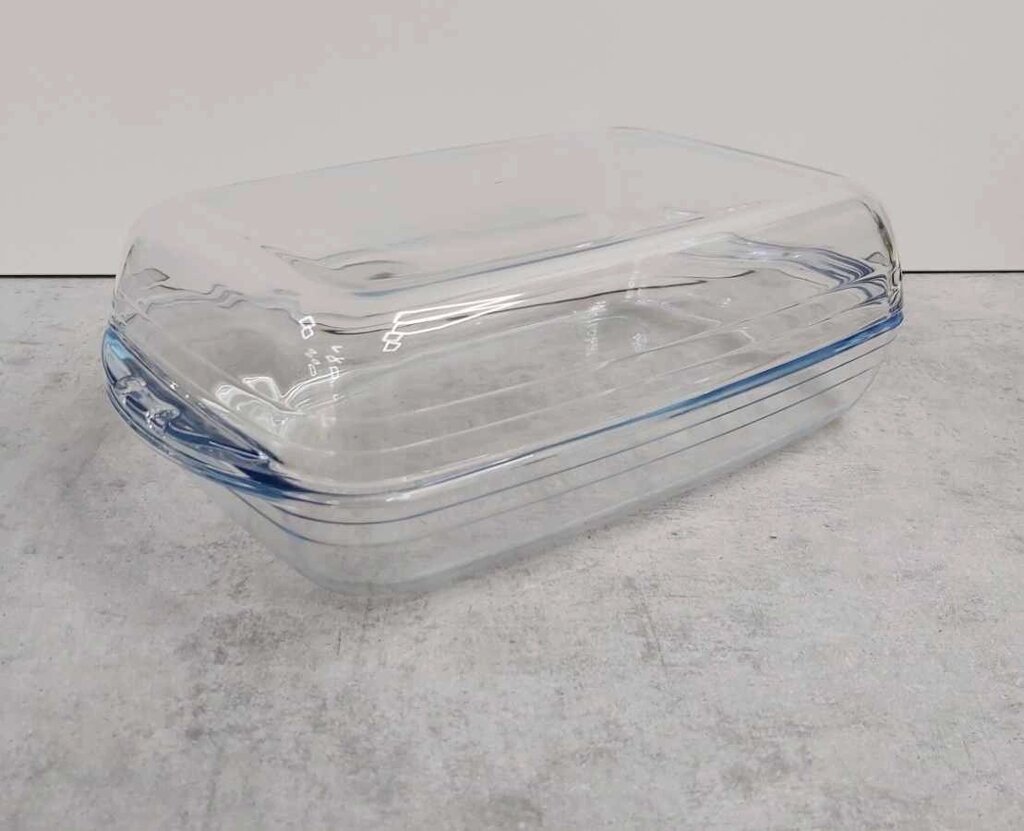 Каструля скляна 5,2 л (2.6 л + 2.6 л) прямокутна з кришкою Pyrex 555A000 від компанії інтернет-магазин "БИТПРОМТОРГ" - фото 1