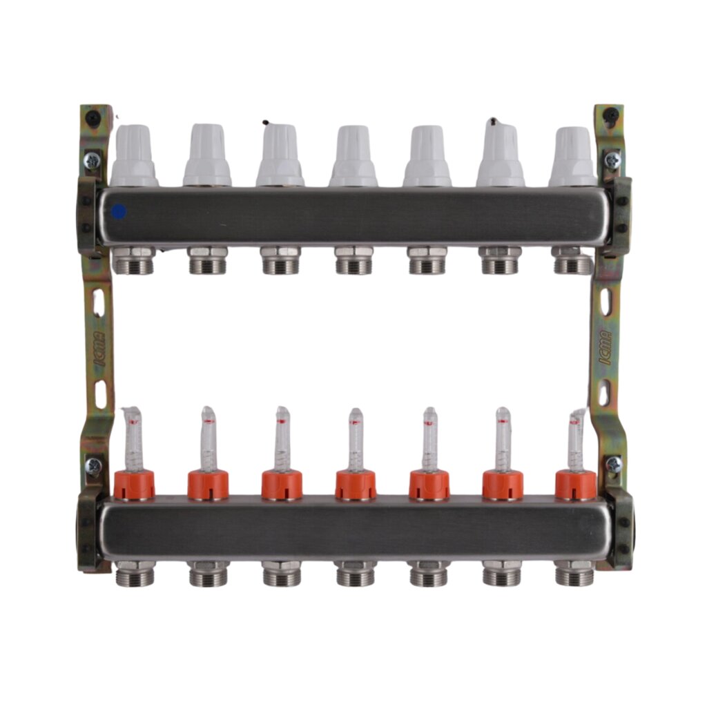 Колектор з витратомірами (нерж.) 3/4" х7 Icma № К073 від компанії інтернет-магазин "БИТПРОМТОРГ" - фото 1