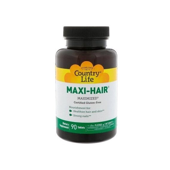 Комплекс для шкіри, волосся, нігтів Country Life Maxi-Hair 90 Tabs від компанії інтернет-магазин "БИТПРОМТОРГ" - фото 1