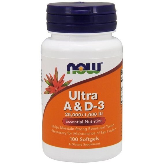 Комплекс Вітамін A+D NOW Foods Ultra A And D-3 100 Softgels NOW-00361 від компанії інтернет-магазин "БИТПРОМТОРГ" - фото 1