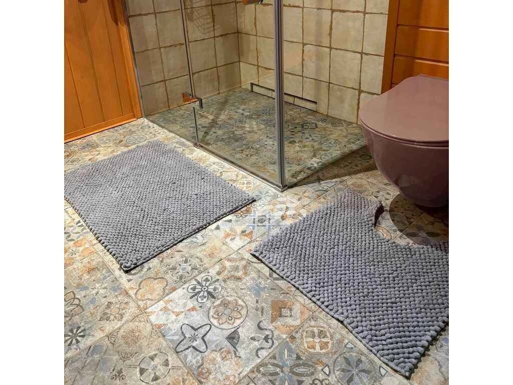 Комплект килимків для ванної кімнати 55*5050*80см срібно-сірий АНАНАС ТМ DARIANA від компанії інтернет-магазин "БИТПРОМТОРГ" - фото 1