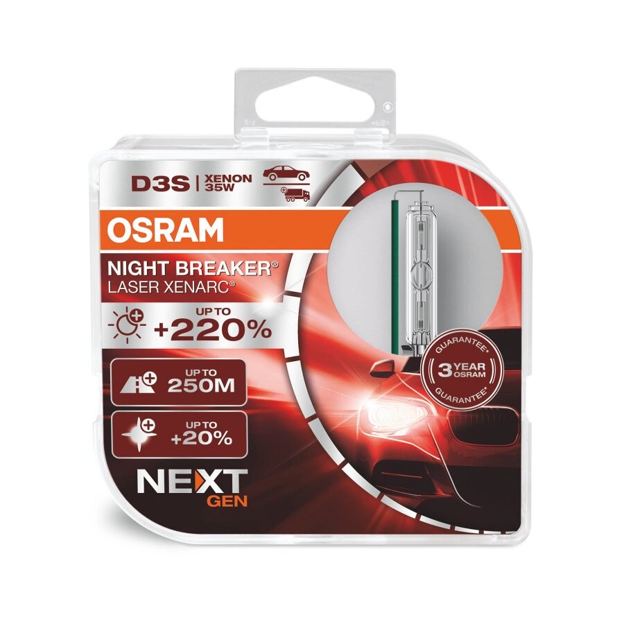 Комплект ксенонових ламп Osram 66340XNN-HCB Night Breaker Laser +220% D3S 85V 35W PK32d-5 XENARC від компанії інтернет-магазин "БИТПРОМТОРГ" - фото 1