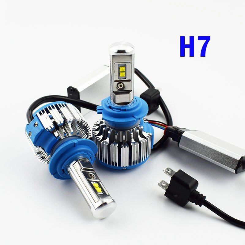 Комплект LED ламп TurboLed T1 H7 6000K 50W 12/24v CanBus з активним охолодженням від компанії інтернет-магазин "БИТПРОМТОРГ" - фото 1