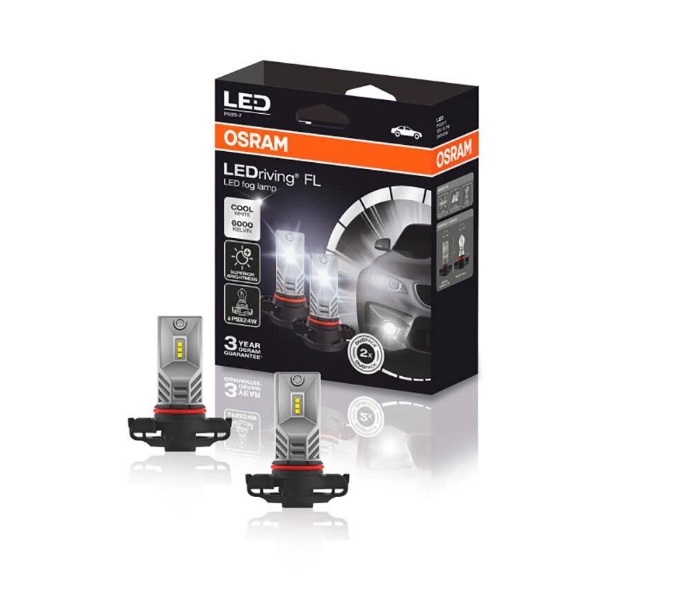 Комплект світлодіодних ламп OSRAM 2604CW PSX24W LEDriving FOG LAMP Gen2 для ПТФ від компанії інтернет-магазин "БИТПРОМТОРГ" - фото 1