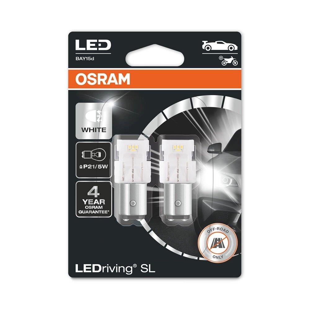 Комплект світлодіодних ламп Osram LEDriving SL 7528DWP-02b P21/5W 12V BAY15d White від компанії інтернет-магазин "БИТПРОМТОРГ" - фото 1