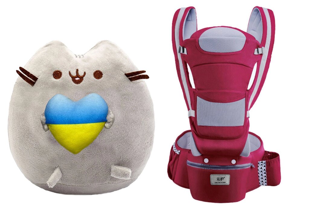 М'яка іграшка Pusheen cat S&T Сірий та Хіпсіт Baby Carrier 6 в 1 Multicolor (vol-10568) від компанії інтернет-магазин "БИТПРОМТОРГ" - фото 1