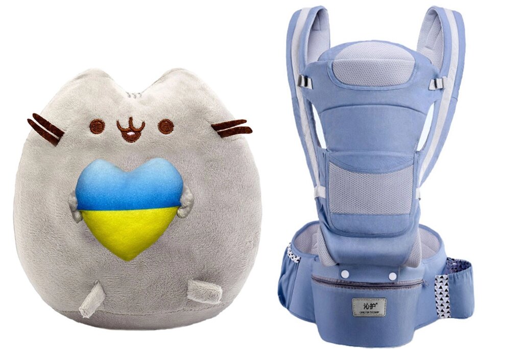 М'яка іграшка Pusheen cat S&T Сірий та Хіпсіт Baby Carrier 6 в 1 Multicolor (vol-10569) від компанії інтернет-магазин "БИТПРОМТОРГ" - фото 1