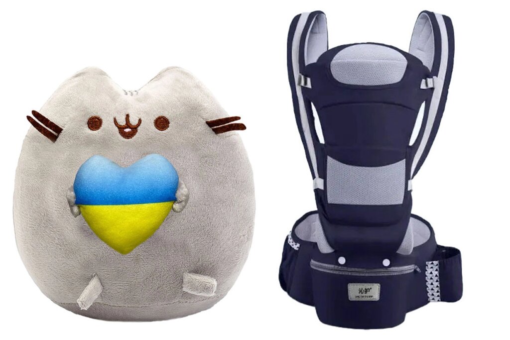 М'яка іграшка Pusheen cat S&T Сірий та Хіпсіт Baby Carrier 6 в 1 Темно-синій (vol-10567) від компанії інтернет-магазин "БИТПРОМТОРГ" - фото 1